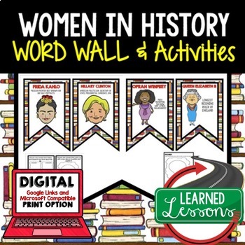 Preview of Women's History Word Wall Pennants & Women's History Activities US History