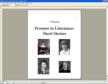 Preview of Women in Literature: Short Story Unit