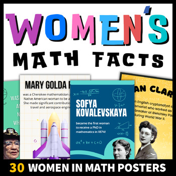 Preview of Women in Math Fun Fact Posters Women's History Month STEM Women Mathematicians