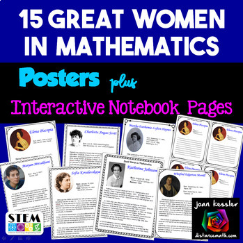 Preview of Great Women in Mathematics Bulletin Board Posters plus INB Pages