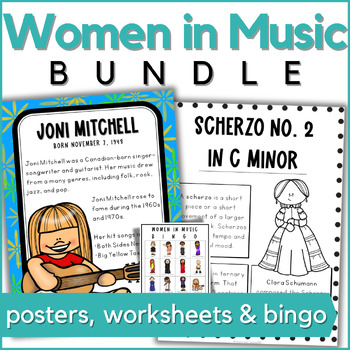 Preview of Women in Music Bundle - Activities for Women's History Month Music Lessons