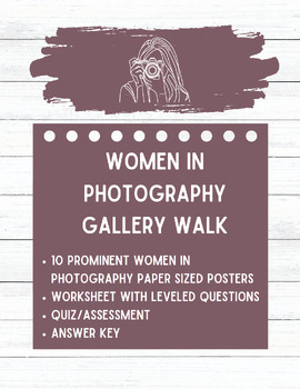 Preview of Women in Photography Gallery Walk Activity