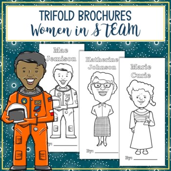 Preview of Women in STEM Biography Trifold Graphic Organizers Bundle