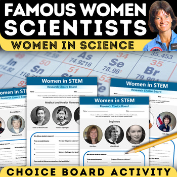 Preview of Women in STEM Choice Board Research Activity | Influential Women Scientists