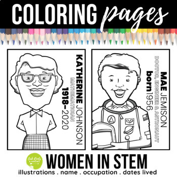 Preview of Women in STEM Coloring Pages | Women's History Month