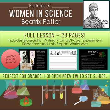 Preview of Women in STEM Science Lesson PowerPoint Experiment Lab Report Writing Prompt