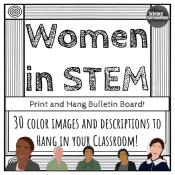 Preview of Women in STEM or Science Careers Bulletin Board For Women's History Month