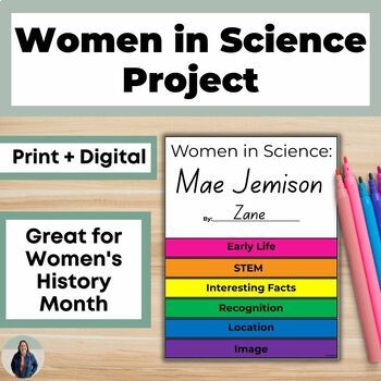 Preview of Women in Science Flipbook Women's History Month Project Women in STEM