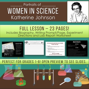 Preview of Women in STEM Science Lesson PowerPoint Experiment Lab Report Writing Prompt