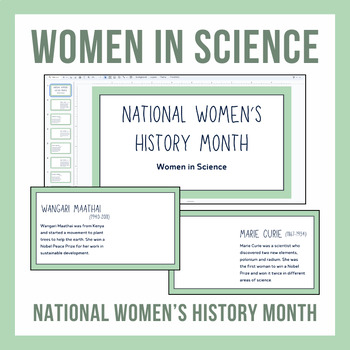 Preview of Women in Science - National Women's History Month Slides