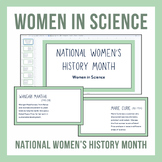 Women in Science - National Women's History Month Slides