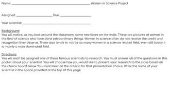 Preview of Women in Science Project