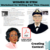 Women in STEM: Worksheet for Writing Past Time Clauses