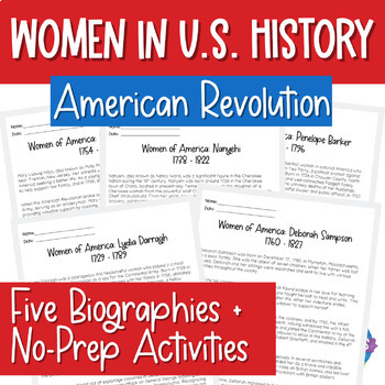 Preview of Women in US History | American Revolution Reading Activities Bundle