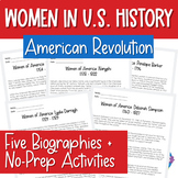 Women in US History | American Revolution Reading Activiti