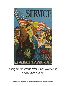 Preview of Women in World War One: Poster completed with Rubric