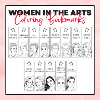 Preview of Women in the Arts Coloring Bookmarks | Women's History Month Bookmarks