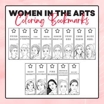 Women in the Arts Coloring Bookmarks | Women's History Month Bookmarks