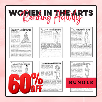 Preview of Women in the Arts Reading Activity Pack Bundle | Women's History Month Activitie