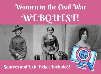 Preview of Women in the Civil War WebQuest (No prep - exit ticket included!)