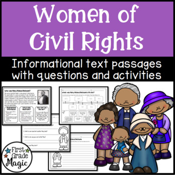 Preview of Women of Civil Rights Comprehension for Black History