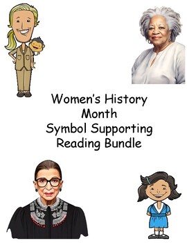 Preview of Women of History Symbol Supported Reading Pack (Women's History Month)
