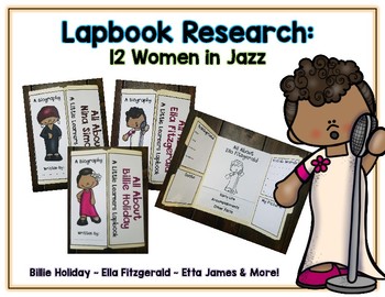 Preview of Women of Jazz Reports - 12 Lapbooks Research & Informational Writing
