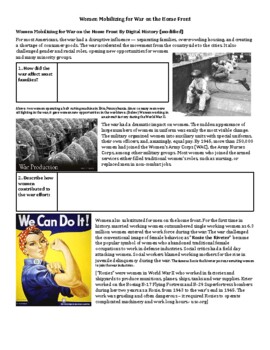 Preview of Women of WWII, Rosie the Riveter, Lanham Act 1940, Jane Kendeigh, Ruby Bradley
