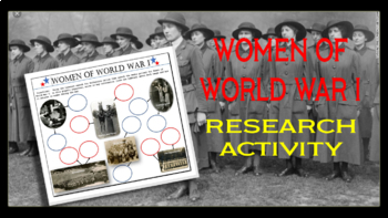 Preview of Women of World War I Graphic Organizer