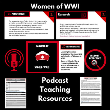 Preview of Women of World War I: Podcast Teaching Resource