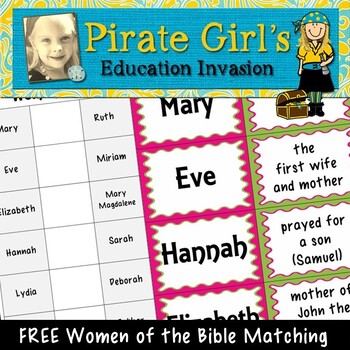 Preview of FREE Women of the Bible Matching Game