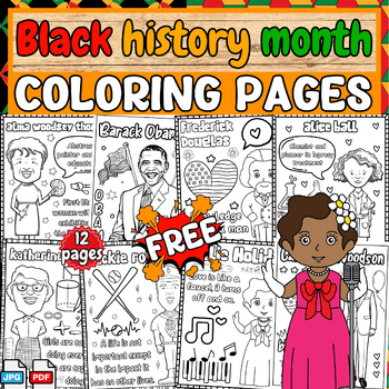 Preview of Women's-Black History month freebies | Free  Leaders coloring pages [worksheets]