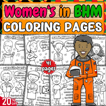 Preview of Women's-Black history month Leaders coloring pages | famous women worksheets