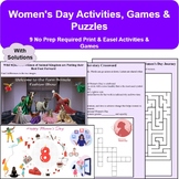 Women's History Month Activities, Games & Puzzles: No Prep