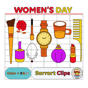 Preview of Women's Day Clipart, Women's Accessories Set