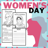 Women's Day: Coloring Pages & Biography for Kids (Test & h