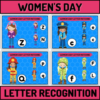 Preview of Women's Day Letter Recognition For Preschool Boom Cards Bundle