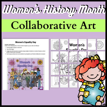 Preview of Women's Equality Day Activities  Collaborative Coloring Poster Craft Board