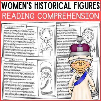 Preview of Women's Historical Figures Reading Comprehension Passages and Questions
