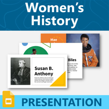 Preview of Women's History Biography Google Slides Presentation