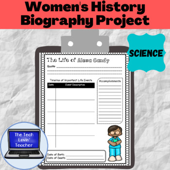 Preview of Women's History Biography Project-Science