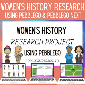 Preview of Women's History Biography Research with PebbleGo Google Slides Activity