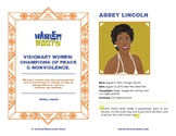 Women's History Biography Sheets - Champions of Peace & No