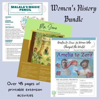 Preview of Women's History Bundle - Literature Based Lesson Plans