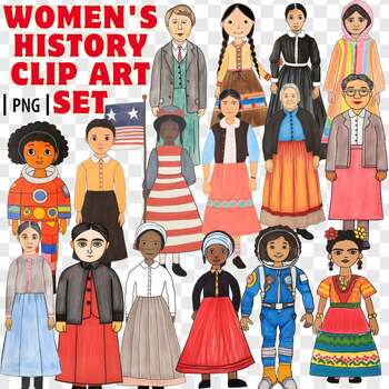 Preview of Women's History Clip Art Set Notable Women PNG