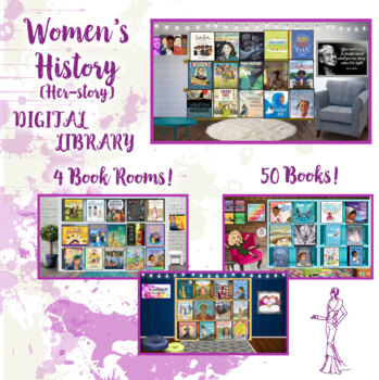 Preview of Women's History - Digital Library (4 virtual book rooms) 50 books 