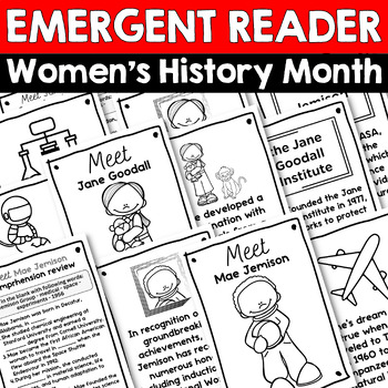 Preview of Women's History Month Activities March Emergent Readers Bundle 7 books