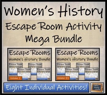 Preview of Womens History Escape Room Activity Mega Bundle | 5th Grade & 6th Grade