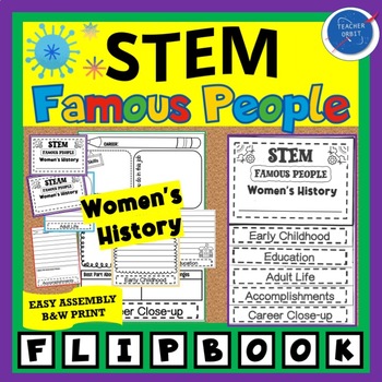 Preview of Women's History Famous People & Leaders Flipbook Research Activity STEM STEAM