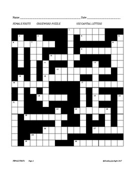 Women s History: Female Firsts Crossword Puzzle by Reading Spotlight